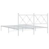vidaXL Bedframe met hoofdbord metaal wit 160x200 cm