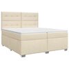 vidaXL Boxspringbed met matras Cr&egrave;mekleurig 200 x 200 cm Stof