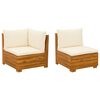 vidaXL Tuin loungeset met kussen 2 Stuk Bruin Massief Acaciahout
