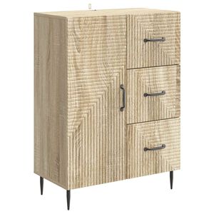 vidaXL Dressoir met lade Sonoma Eiken 66 x 34,5 x 89,5 cm Bewerkt hout