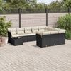 vidaXL 11-delige Loungeset met kussens poly rattan zwart