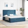 vidaXL Ottoman bed met matrassen en LED's 180x200cm fluweel