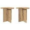 vidaXL Bijzettafel 2 st Artisanaal eiken &Oslash; 39 x 38 cm Bewerkt hout