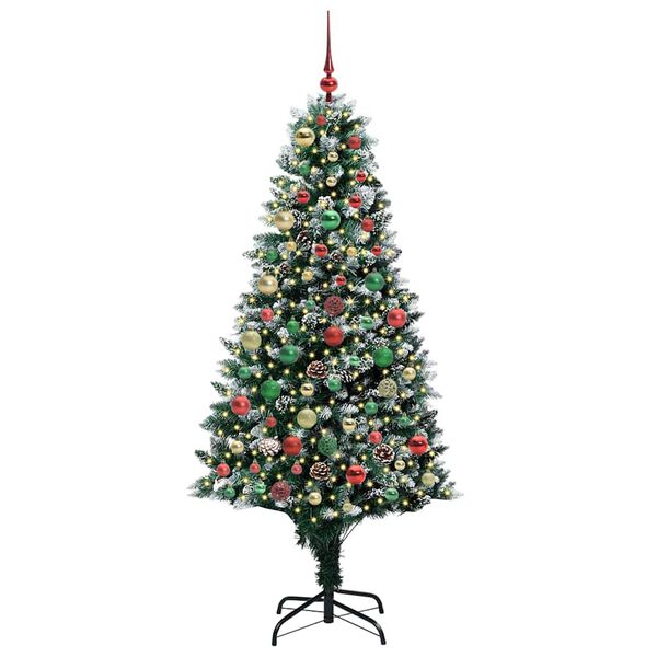 vidaXL Kunstkerstboom Groen 180 cm PVC en Staal en Kunststof