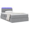 vidaXL Opbergbed met LED met matras Lichtgrijs 120 x 190 cm Stof