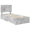 vidaXL Bedframe met hoofdeinde Beton Grijs 90 x 200 cm Bewerkt hout