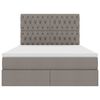 vidaXL Opbergbed met LED met matras Taupe 140 x 200 cm Polyester