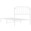 vidaXL Bedframe met hoofdbord metaal wit 100x190 cm