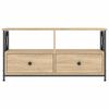 vidaXL Tv-meubel 90x33x45 cm bewerkt hout en ijzer sonoma eikenkleur