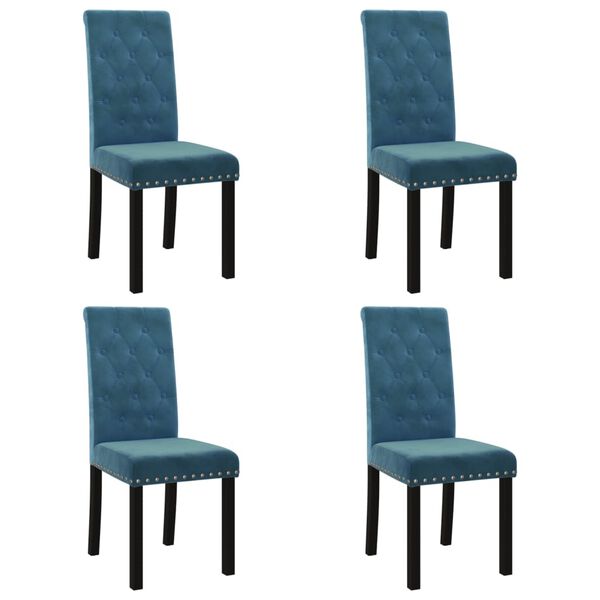 vidaXL Eetkamerstoelen 4 st fluweel blauw