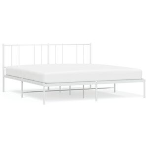 vidaXL Bedframe met hoofdbord metaal wit 180x200 cm
