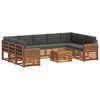 vidaXL Sofa-Sets 10 pcs Natuurlijk en Antraciet Massief Acaciahout