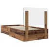 vidaXL Bedframe met hoofdeinde Oudhout 100 x 200 cm Bewerkt hout