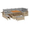 vidaXL Tuin Sofa Set 9 pcs Beige poly rattan
