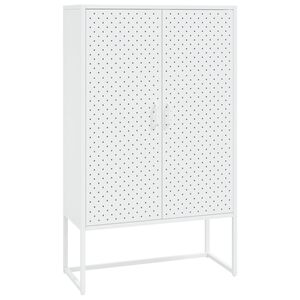 vidaXL Hoge kast 80x35x135 cm staal wit