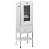 vidaXL BBQ-rookoven met tafel gegalvaniseerd staal