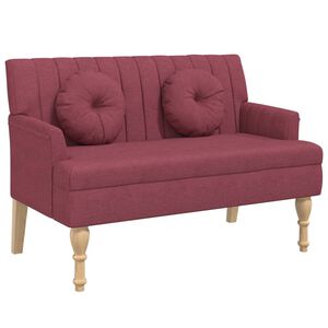 vidaXL Bankje met kussens 113x64,5x75,5 cm stof wijnrood