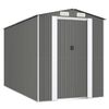 vidaXL Tuinschuur 192x357x223 cm gegalvaniseerd staal lichtgrijs