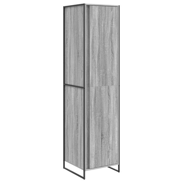 vidaXL Warderobe 2 pcs Grijs Sonoma 50 x 50 x 200 cm Bewerkt hout