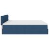 vidaXL Ottoman bed met matrassen en LED's 200x200cm stof blauw