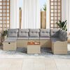 vidaXL Tuin Sofa Set met kussen met opslag 9 pcs Beige Poly riet