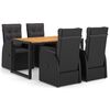 vidaXL 5-delige Tuinset zwart