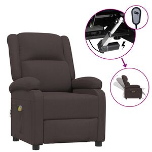 vidaXL Massagestoel elektrisch verstelbaar stof donkerbruin