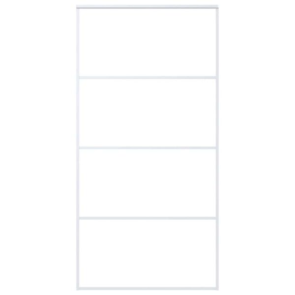 vidaXL Schuifdeur 102,5x205 cm ESG-glas en aluminium wit