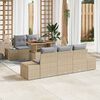 vidaXL Tuin Eetset met kussen 6 pcs Beige en Grijs
