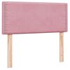 vidaXL Boxspring met matras fluweel roze 80x220 cm