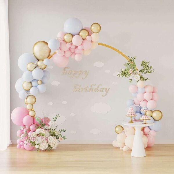 vidaXL Trouwrand Goud 220 x 45 x 200 cm Staal