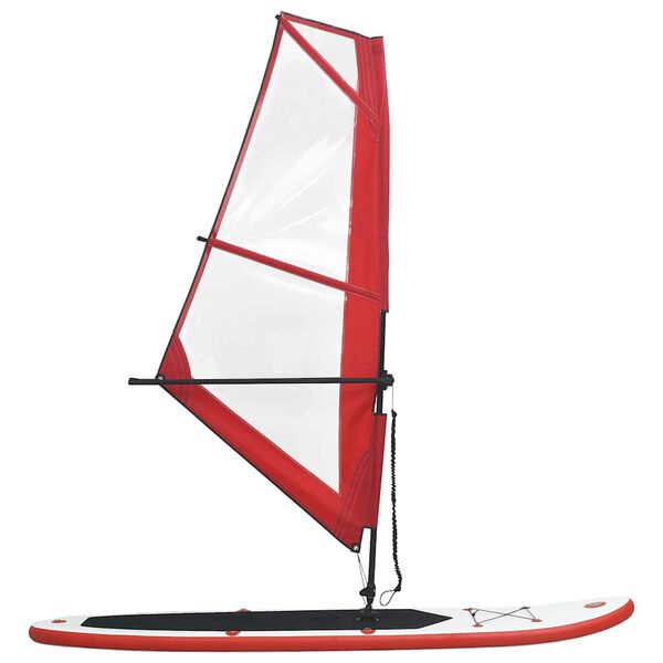 vidaXL Stand-up paddleboard opblaasbaar met zeilset rood en wit