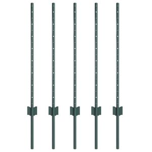 vidaXL Afrasteringspaal 5 pcs Groen 120 cm Staal