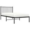 vidaXL Bedframe met hoofdbord metaal zwart 90x190 cm