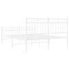 vidaXL Bedframe met hoofd- en voeteneinde metaal wit 135x190 cm