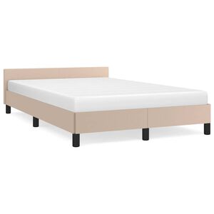 vidaXL Bedframe met hoofdeinde zonder matras Cappuccino 120x200 cm