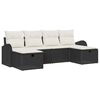 vidaXL Tuin Sofa Set met kussen met opslag 6 pcs Zwart Poly riet