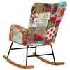 vidaXL Schommelstoel patchwork canvas meerkleurig