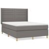 vidaXL Boxspring met matras stof donkergrijs 140x190 cm