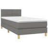 vidaXL Boxspring met matras stof donkergrijs 80x200 cm