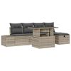 vidaXL Tuin Sofa Set 6 st Lichtgrijs poly rattan