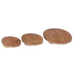 vidaXL Plant Stool 3 st Naturel 29 x 29 x 3,5 cm Mahoniehout