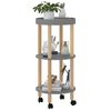 vidaXL Trolley 38x38x82cm bewerkt hout en massief grenenhout grijs