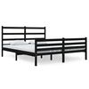 vidaXL Bedframe massief grenenhout zwart 135x190 cm