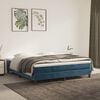 vidaXL Boxspring met matras fluweel donkerblauw 180x200 cm