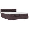vidaXL Ottoman bed met matrassen en LED's 160x200cm stof donkerbruin