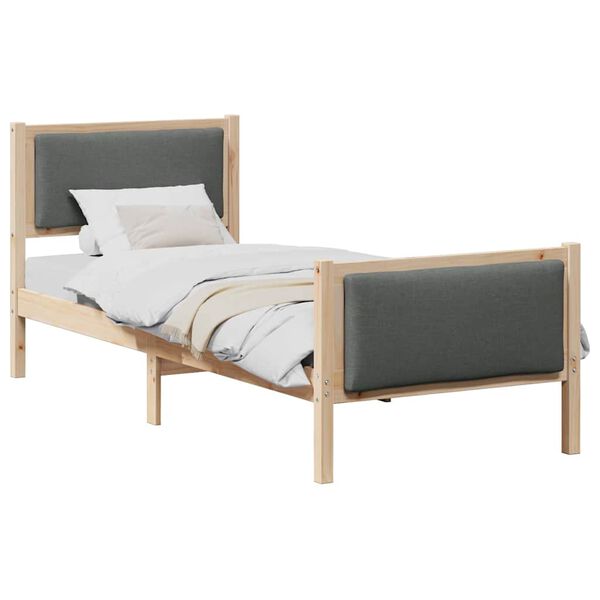 vidaXL Bedframe met hoofdeinde Donkergrijs 80 x 200 cm Stof