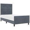 vidaXL Boxspringbed met hoofdeinde Donkergrijs 80 x 200 cm Fluweel