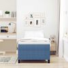 vidaXL Boxspringbed Blauw en Wit 100 x 200 cm Katoen Stof