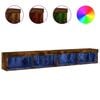 vidaXL Tv-meubels met LED-verlichting 2 st 100x30x30 cm gerookt eiken